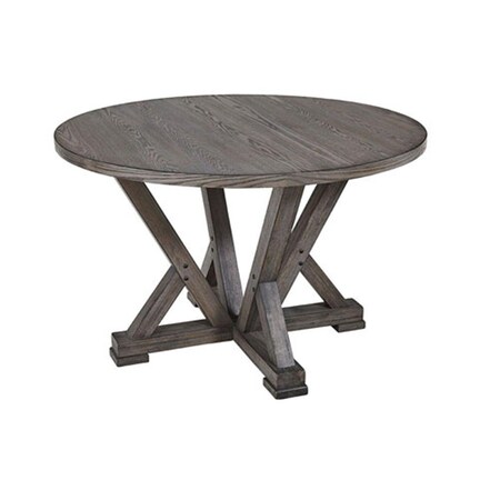 Progressive Furniture D841-13B-13T 30 x 47 x 47 in. Fiji Complete Round Dining Table Harbor Gray D841-13B/13T